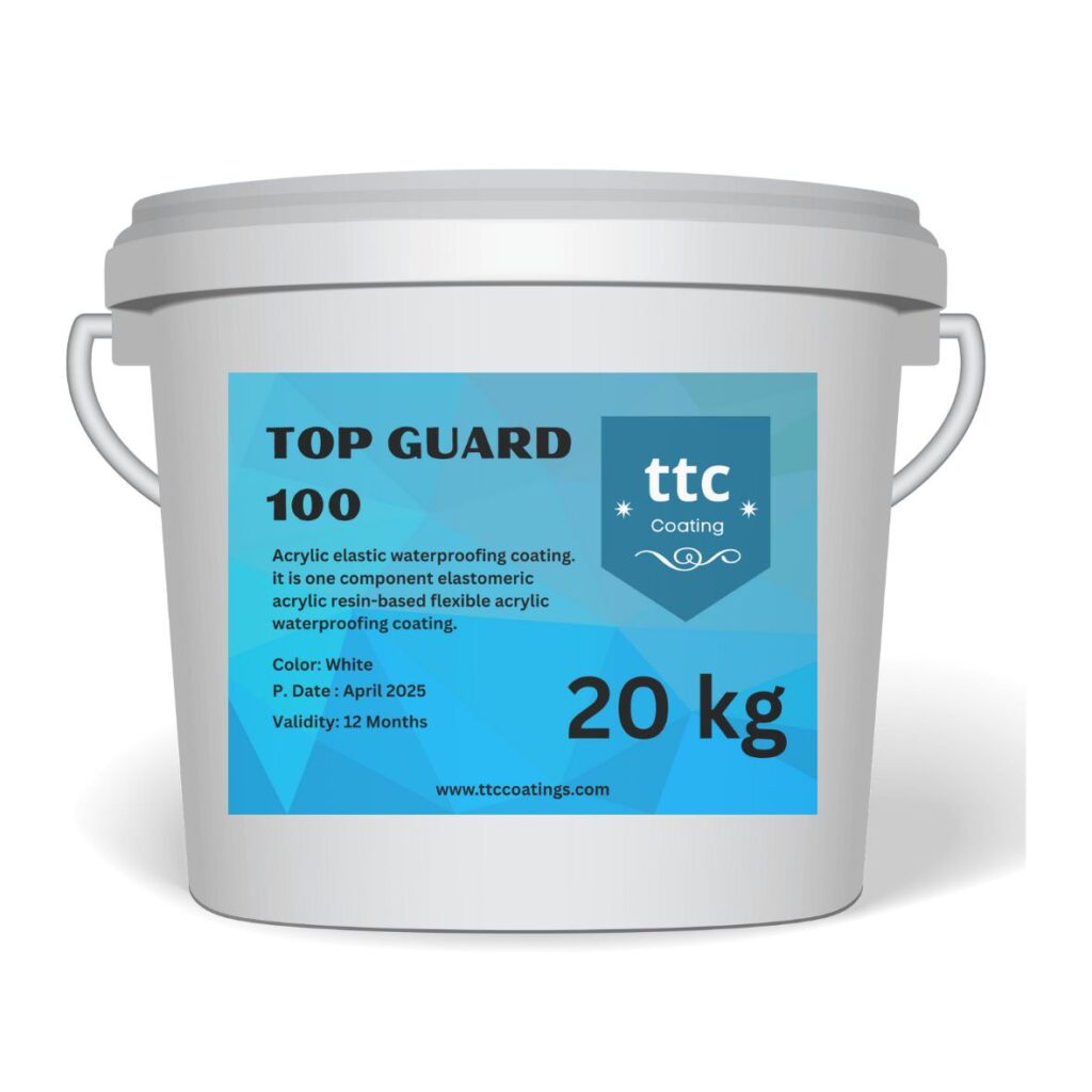 TOP Guard 100 An Acrylic elastic waterproofing coating.