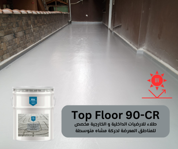 Top Floor 90-CR is a high-performance, single-component floor coating. based on chlorinated rubber.  The product is UV resistance and have good adhesion.